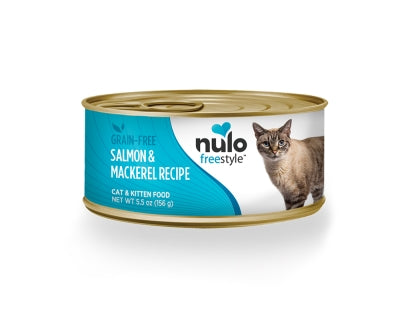 Nulo Freestyle Grain-Free Salmon & Mackerel Recipe Canned Cat & Kitten Food, 5.5-oz, case of 24
