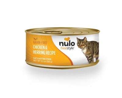 Nulo Freestyle Grain-Free Chicken & Herring Recipe Canned Cat & Kitten Food, 5.5-oz, case of 24