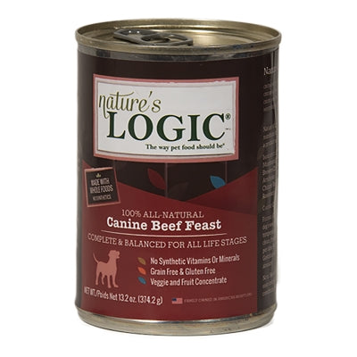 Nature's Logic Canine Beef Feast Canned Dog Food, 13.2-oz, case of 12