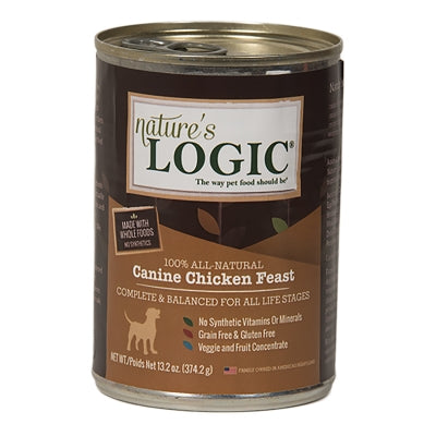 Nature's Logic Canine Chicken Feast Canned Dog Food, 13.2-oz, case of 12