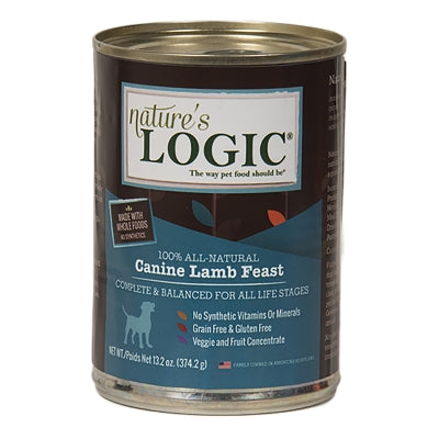 Nature's Logic Canine Lamb Feast Canned Dog Food, 13.2-oz, case of 12