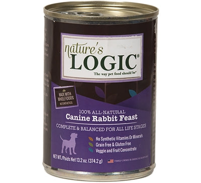 Nature's Logic Canine Rabbit Feast Canned Dog Food, 13.2-oz, case of 12