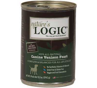 Nature's Logic Canine Venison Feast Canned Dog Food, 13.2-oz, case of 12