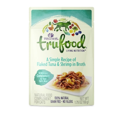 Wellness TruFood Flaked Tuna & Shrimp in Broth Grain-Free Cat Food Topper, 1.75-oz, case of 24