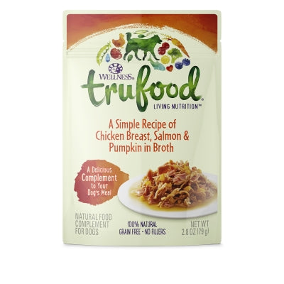 Wellness TruFood Chicken Breast, Salmon & Pumpkin in Broth Grain-Free Dog Food Topper, 2.8-oz, case of 24