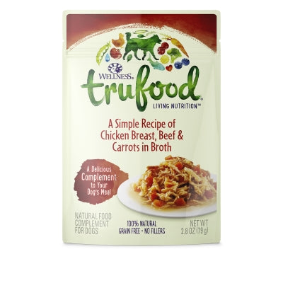 Wellness TruFood Chicken Breast, Beef & Carrots in Broth Grain-Free Dog Food Topper, 2.8-oz, case of 24
