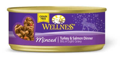 Wellness Minced Salmon Dinner Canned Cat Food, 3-oz, case of 24
