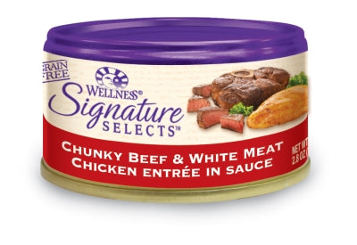 Wellness Signature Selects Chunky Beef & White Meat Chicken Entrée in Sauce Grain-Free Canned Cat Food