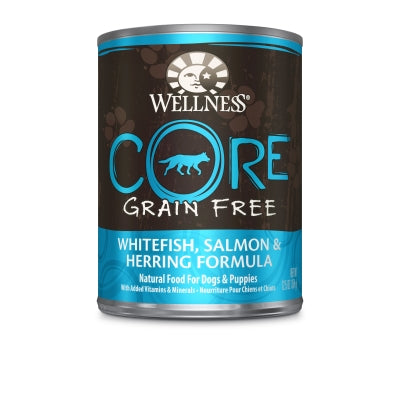 Wellness CORE Whitefish, Salmon & Herring Formula Grain-Free Canned Dog Food, 12.5-oz, case of 12
