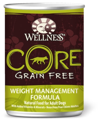 Wellness CORE Weight Management Formula Grain-Free Canned Dog Food, 12.5-oz, case of 12