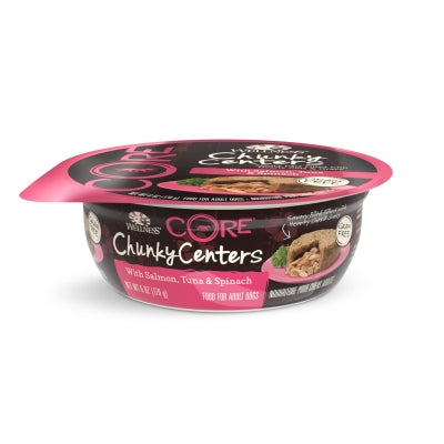 Wellness CORE Chunky Centers with Salmon, Tuna & Spinach Grain-Free Wet Dog Food, 6-oz, case of 24