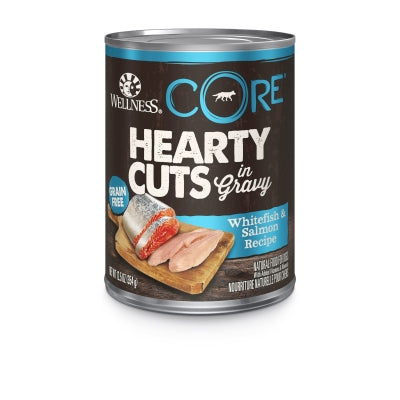 Wellness CORE Hearty Cuts in Gravy Whitefish & Salmon Recipe Grain-Free Canned Dog Food, 12.5-oz, case of 12