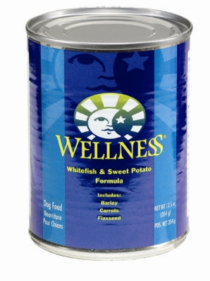 Wellness Complete Health Whitefish & Sweet Potato Formula Canned Dog Food, 12.5-oz, case of 12