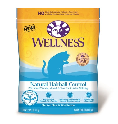 Wellness Natural Hairball Control Chicken Meal & Rice Recipe Dry Cat Food