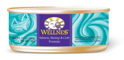 Wellness Complete Health Salmon, Shrimp & Crab Formula Canned Cat Food, 5.5-oz, case of 24