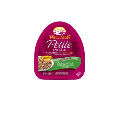 Wellness Petite Entrees Casserole with Roasted Lamb, Peas & White Sweet Potatoes Grain-Free Wet Dog Food, 3-oz, case of 24
