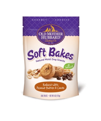 Old Mother Hubbard Gourmet Goodies Soft Bakes with Peanut Butter & Carob Moist Baked Dog Treats, 6-oz bag