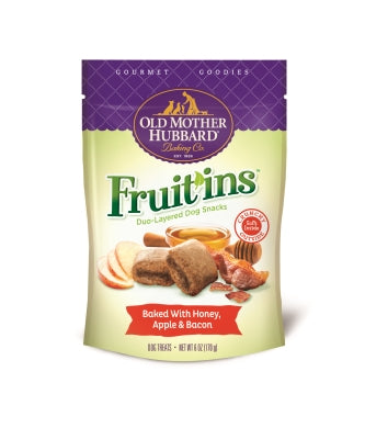 Old Mother Hubbard Gourmet Goodies Fruit'ins with Honey, Apple & Bacon Duo-Layered Baked Dog Treats, 6-oz bag