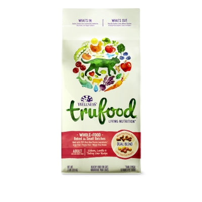 Wellness TruFood Baked Blends Adult Recipe Salmon, Lentils & Turkey Liver Grain-Free Dry Cat Food, 2-lb bag
