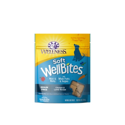 Wellness WellBites Chicken & Lamb Recipe Soft & Chewy Grain-Free Dog Treats, 6-oz bag