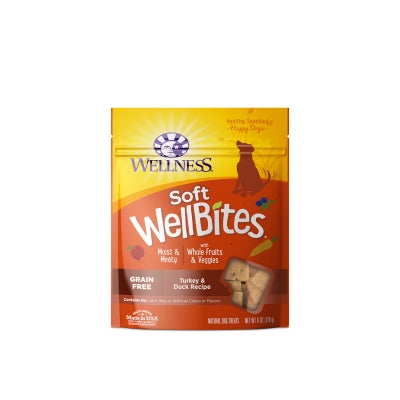 Wellness WellBites Turkey & Duck Recipe Soft & Chewy Grain-Free Dog Treats, 6-oz bag
