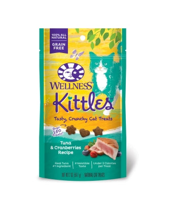 Wellness Kittles Grain-Free Tuna & Cranberries Recipe Crunchy Cat Treats, 2-oz bag