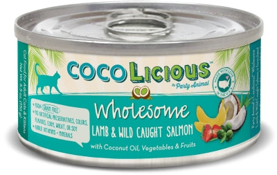 Party Animal Cocolicious Lamb & Wild Caught Salmon Grain-Free Canned Cat Food, 5.5-oz, case of 24