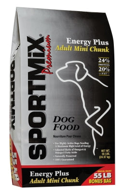 SPORTMiX Premium Energy Plus Adult Mini Chunk Dry Dog Food, 55-lb bag