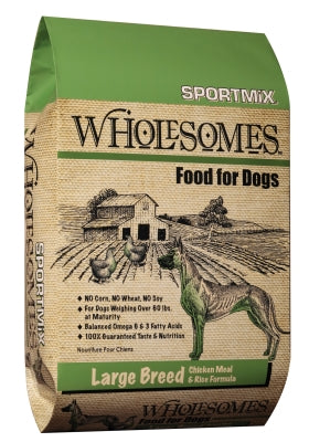 SPORTMiX Wholesomes Large Breed Chicken Meal & Rice Formula Adult Dry Dog Food, 40-lb bag