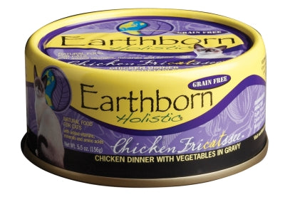Earthborn Holistic Chicken Fricatssee with Vegetables in Gravy Grain-Free Natural Canned Cat Food, 5.5-oz, case of 24