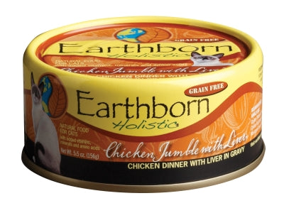Earthborn Holistic Chicken Jumble with Liver in Gravy Grain-Free Natural Canned Cat Food, 5.5-oz, case of 24