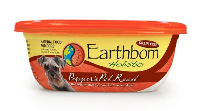 Earthborn Holistic Pepper's Pot Roast Grain-Free Natural Moist Dog Food, 9-oz tub, case of 8