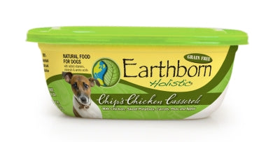 Earthborn Holistic Chip's Chicken Casserole Grain-Free Natural Moist Dog Food, 8-oz tub, case of 8