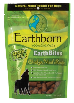Earthborn Holistic EarthBites Chicken Meal Recipe Natural Moist Grain-Free Dog Treats, 7.5-oz bag