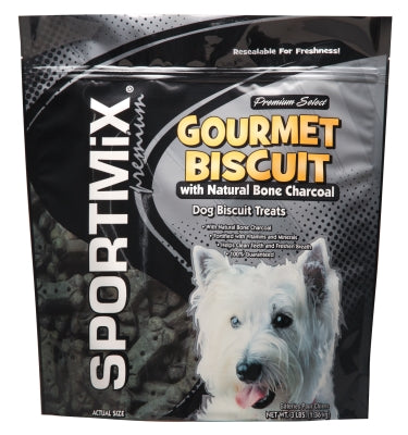 SPORTMiX Premium Gourmet Biscuit with Natural Bone Charcoal Dog Treats, 3-lb bag
