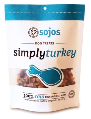 Sojos Simply Turkey Freeze-Dried Dog Treats, 4-oz bag