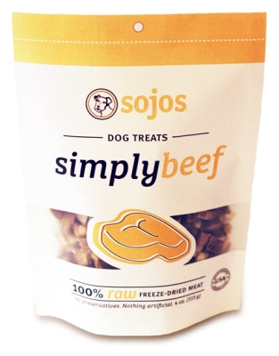 Sojos Simply Beef Freeze-Dried Dog Treats, 4-oz bag