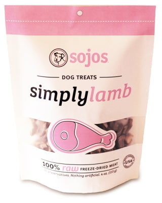 Sojos Simply Lamb Freeze-Dried Dog Treats, 4-oz bag