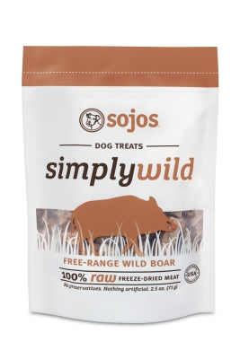 Sojos Simply Wild Boar Freeze-Dried Dog Treats, 2.5-oz bag