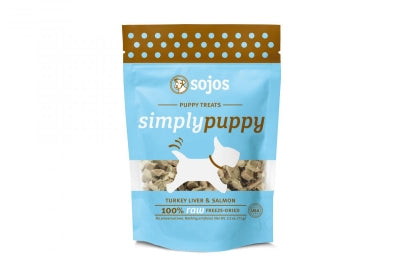 Sojos Simply Turkey Liver & Salmon Puppy Freeze-Dried Dog Treats, 2.5-oz bag