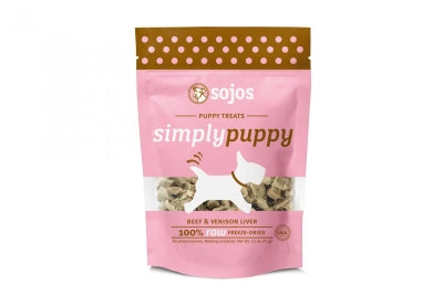 Sojos Simply Beef & Venison Liver Puppy Freeze-Dried Dog Treats, 2.5-oz bag