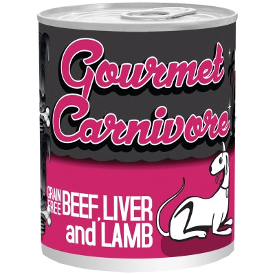 Tiki Dog Gourmet Carnivore Beef, Liver & Lamb Grain-Free Canned Dog Food, 12-oz can, case of 12