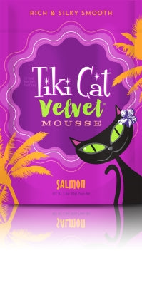 Tiki Cat Velvet Mousse Wild Salmon Wet Cat Food, 2.8-oz pouch, case of 12