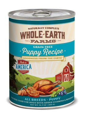 Whole Earth Farms Grain-Free Puppy Recipe Canned Dog Food, 12.7-oz, case of 12