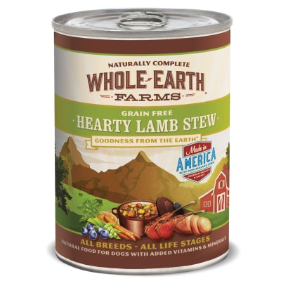 Whole Earth Farms Grain-Free Hearty Lamb Stew Canned Dog Food, 12.7-oz, case of 12