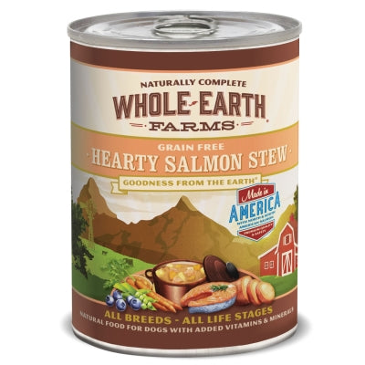Whole Earth Farms Grain-Free Hearty Salmon Stew Canned Dog Food, 12.7-oz, case of 12