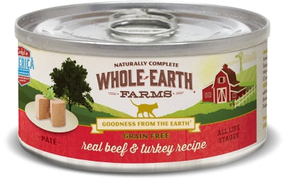 Whole Earth Farms Grain-Free Real Beef & Turkey Pate Recipe Canned Cat Food