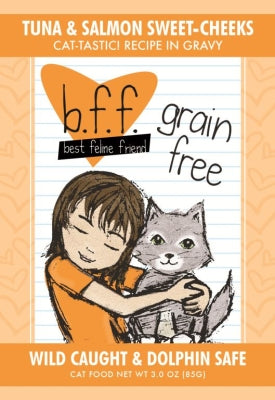 BFF Tuna & Salmon Sweet-Cheeks Recipe in Gravy Grain-Free Cat Food Pouches, 3-oz, case of 24