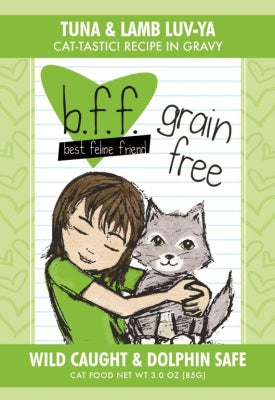 BFF Tuna & Lamb Luv-Ya Recipe in Gravy Grain-Free Cat Food Pouches, 3-oz, case of 24