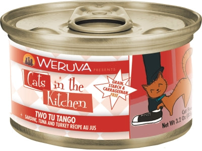 Weruva Cats in the Kitchen Two Tu Tango Sardine, Tuna & Turkey Au Jus Grain-Free Canned Cat Food